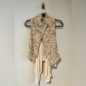 Anthropologie knit and linen layered Vest